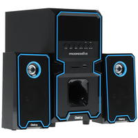 Dialog Progressive AP-222B BLACK - акустические колонки 2.1, 30W+2*15W RMS,Bluetooth,FM,USB+SDreader