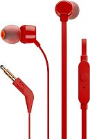 Наушники-гарнитура вкладыши JBL T110 - красный (JBLT110RED)