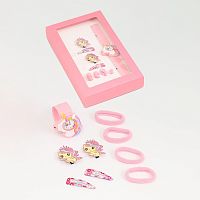 Детский подарочный набор для девочек "Пони" 9 в 1: наручные часы, 4 резинки, 2 зажима, 2 невидимки 7