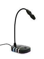 Микрофон настольный конденсаторный Gembird M-05RGB, подсветка RGB, черный
