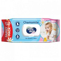 Ultra Fresh салфетки влажные д/детей и мам 120шт с клапаном
