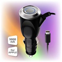GA-4007B, АЗУ 5В/1.0A, витой черный кабель 8pin APPLE, 1.5м