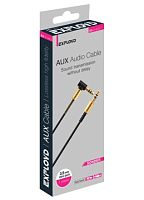 Кабель/Exployd/AUX/Jack 3,5mm (M) - Jack 3,5mm (M)/круглый/силикон/боковой/1M/чёрный/SONDER/EX-K-643