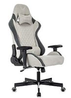 Кресло игровое Knight Regal Fabric светло-серый/серый искусственная замша крестов. металл KNIGHT REG