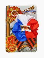 Брошь - георгиевская лента со значком "9 мая - Это наша Победа!", цветок триколор 10787637