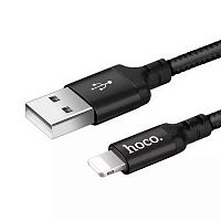 USB кабель Lightning 1.0м HOCO X14 текстильный (черный) 2.0A