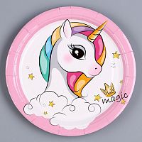 Тарелки бумажные "Единорог", 6 шт   9672346