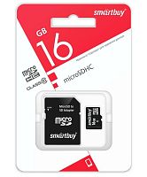 SMARTBUY MicroSDHC16GB Class10 + адаптер LE