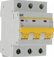 Выключатель автоматический модульный 3п C 32А 4.5кА ВА47-29 IEK MVA20-3-032-C