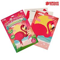 Аппликация  с полигональными фигурами "Фламинго"   