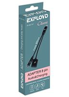 Переходник/Exployd/8 pin/Jack 3,5mm - 8 pin/черный/Classic/EX-AD-761