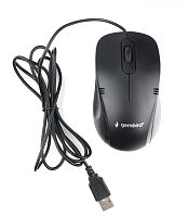 Проводная мышь Gembird MOP-100, 3кн, 1000 DPI, резин.колесо, 1.5м, черный, коробка