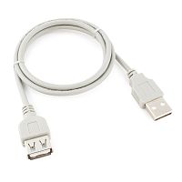 Кабель-удлинитель USB2.0 Cablexpert CC-USB2-AMAF-75CM-N, AM/AF, медь, Pro, 75см, серый, пакет