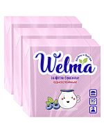 Welma Салфетки бумажные 50шт 1сл. розовые