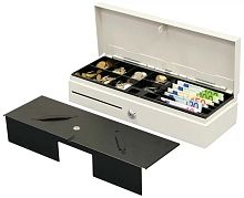 Денежный ящик Flip-Top черный, 458*170*100, 24V, верхняя крышка из нержавеющей стали + крышка для ин