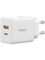 Сетевое зарядное устройство BASEUS Cube USB-C+A с функцией быстрой зарядки 20W White/белый