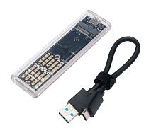 Внешний корпус USB 3.1 для M.2 NVME Gembird EEM2-NVME-2, порт Type-С, пластик, прозрачный, коробка