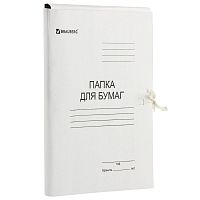 Папка для бумаг с завязками картонная BRAUBERG, гарантированная плотность 300 г/м2, до 200л, 124567