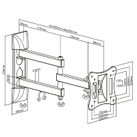 Кронштейн для телевизора Ultramounts UM895 черный 13"-27" макс.15кг настенный поворотно-выдвижной и 