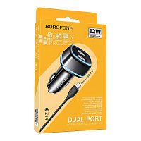 АЗУ Micro USB 2 USB выхода 12W (2400mAh) BOROFONE BZ14 (черный)