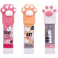 Клей-карандаш MeShu с топпером "Paw" ассорти, 8г., дисплей бокс 