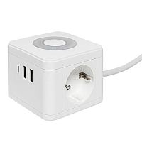 Удлинитель "Куб" 2х1.3м 2USB 2.4А+Type C + Ночник 1кв.мм EKF UBA-CUB-2-TC