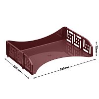 Лоток для бумаг горизонтальный Стамм "Field", широкая загрузка, бордовый Agra