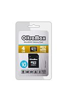 Карта памяти OltraMax 4GB microSDHC Class10 с адаптером SD