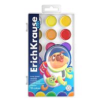 Краски акварельные 18цв "Kids Space Animals" УФ защита пласт упак е/п ERICH KRAUSE 