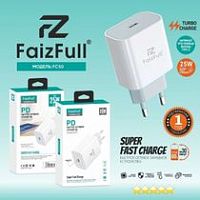 СЗУ FaizFULL FC50 с Type-C выходом (PD 3.0) 25W (5V-3.0A/9V-2.22A) белый