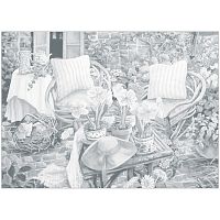 Холст на картоне с эскизом Сонет "На террасе", 30*40см