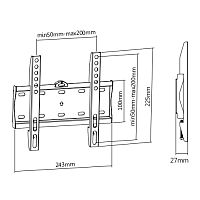 Кронштейн для телевизора Ultramounts UM804F черный 23"-42" макс.30кг настенный фиксированный