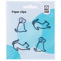 Скрепки фигурные 19мм, Meshu "Cat&Dog ", 4шт., пакет с европодвесом