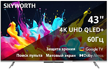 Телевизор QLED Skyworth 43" 43Q66G Smart Google TV Frameless черный/серебристый/4K Ultra HD/60Hz/DVB