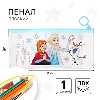 Пенал мягкий 1 отд. плоский 100*210 мм ПВХ, Холодное сердце   10050848