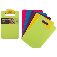 Доска разделочная ARCOBALENO, набор 5шт/уп, цена за уп, 19*29см, пластик, микс 985242 Mallony