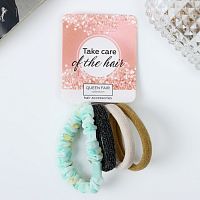 Резинка для волос "Аделин" (набор 4 шт) летний стайл, 4 см 