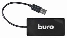 Разветвитель USB 2.0 Buro BU-HUB4-U2.0-Slim 4порт. черный