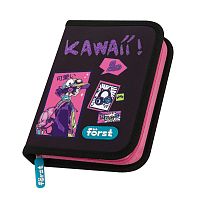 Пенал 1 отделение, 200*140*40 F?rst "Kawaii", дополнительная откидная секция, полиэстер