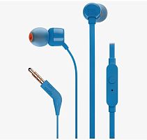 Наушники вкладыши проводные JBL TUNE 110 BLUE (JBLT110BLU) [ПИ]