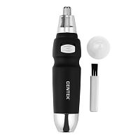 Триммер Centek CT-2178 (чёрн/хром) 3 В 1: для носа, бровей и ушей, Soft-touch покрытие, питание 1хАА