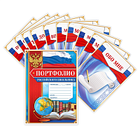 Портфолио в папке с креплением "Школьника", 10 листов, 21,5х30 см 