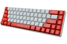 PANTEON M2 White-Red(05) Игровая мембранная TKL (65%) клавиатура с LED-подсветкой MULTICOLOR  (68 кл