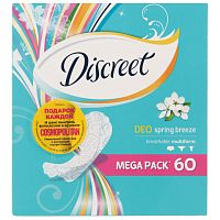 DISCREET Женские гигиенические прокладки на каждый день Deo Spring Breeze Trio 60шт