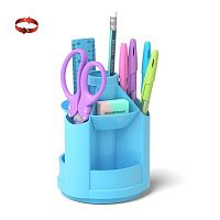 Настол. набор ErichKrause MINI DESK PASTEL вращающ. 8 пр. голуб. пластик