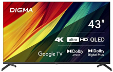 Телевизор QLED Digma 43" DM-LED43UQB31 Smart Google TV Frameless Metal черный/черный/4K Ultra HD/60H