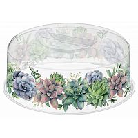 Крышка для СВЧ HOMVER Botanica D250мм с декором (бесцветный) 222132601/00