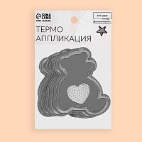 Светоотражающая термоаппл-я медведь 7,5*6см. Цена за 1 шт.