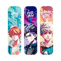 Закладка для книг, 47*176мм, MESHU "Anime boy", ассорти  