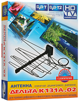 Антенна телевизионная комнатная с усилителем ДЕЛЬТА К131А.02 12V (активная, DVB-T2, с б/п, 22-25 дБ,